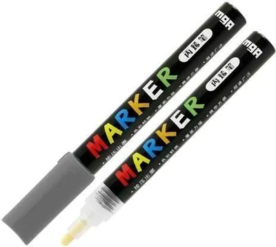 Produktbild von Acrylmarker 1-2mm dunkelgrau (6 Stück) M&G