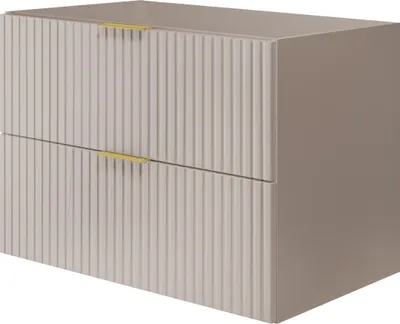 Produktbild von Waschtischunterschrank, Mattweiß, 80 x 57 x 46 cm, silberner Griff, ohne Arbeitsplatte