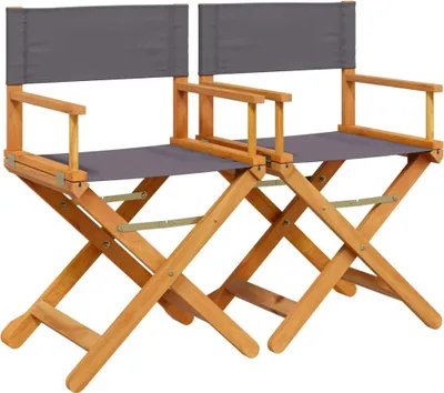 Image de vidaXL Chaises de régie pliantes 2 pcs. Tissu gris foncé