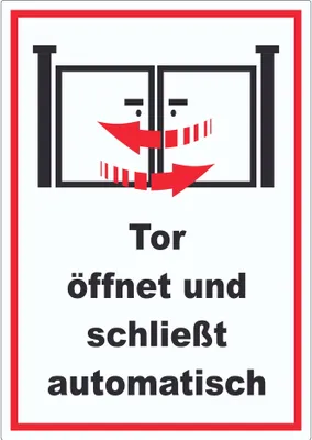 Produktbild von Tor öffnet und schließt automatisch Aufkleber A3 (297x420mm)