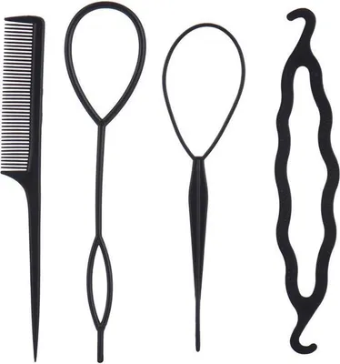 Produktbild von Haarstyling-Zubehör | Brötchenhersteller | verkehrter Schwanz | Zopf | 4 Stück