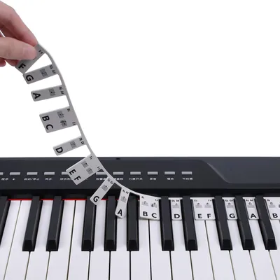 Productafbeelding van Siliconen Piano Stickers Afneembaar - 88 Toetsen - Keyboard Stickers - Herbruikbaar - Kleur