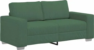 Zdjęcie produktu dla vidaXL Dwuosobowa sofa, ciemnozielona, 180 x 77 x 82 cm, tkanina sztruksowa