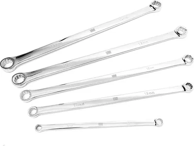 Immagine prodotto di Set chiavi a doppio anello a cricchetto,professioinali,extra lunghe 8-19 mm, in acciaio Cr-V, 5 pezzi Hbm