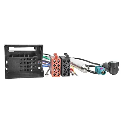 Zdjęcie produktu dla Kabel adaptera radiowego kompatybilny z Audi Skoda Seat VW Quadlock do ISO + adapter anteny z zasilaniem fantomowym Fakra do DIN+ISO