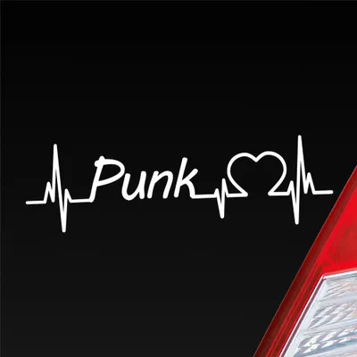 Produktbild von Auto Aufkleber Punk Puls Herzschlag 19x5,6 cm Weiss Matt Sticker Heckscheibenaufkleber