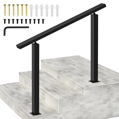 Produktbild von Schwarze Treppengeländer 100 cm - Winkelverstellbar - Metall - Für Außenbereich
