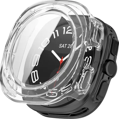 Produktbild von Strap-it Hartschalen-Schutzhülle mit Glas-Displayschutzfolie - passend für die Samsung Galaxy Watch Ultra / Ultra 2025 47mm (transparent)