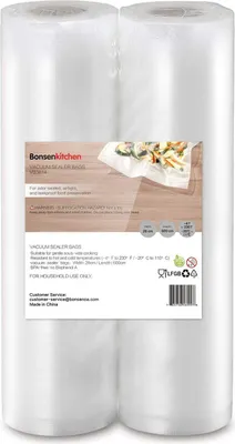 Immagine prodotto di Bonsenkitchen Adattatore per sacchetti sottovuoto Bonsenkitchen VB8904 Sacchetti sottovuoto professionali per macchine sottovuoto e sottovuoto alimentari, sacchetti resistenti alla cottura e al sous-vide 2 rotoli 28 x 600 cm