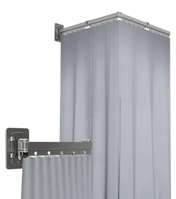 Image de Omgoods - Barre de douche pliable avec rideau de 180 cm