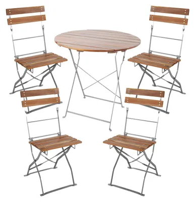 Image de set de 5 meubles de jardin de bière pliables Ø80cm