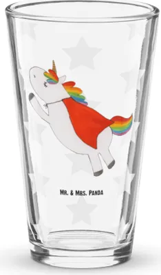 Produktbild von Mr. & Mrs. Panda Glas Einhorn Geburtstag - Transparent - Geschenk, Longdrinkglas, Bierglas, Freundin, Trinkglas, Tumbler, Einhörner, Superheld, Held, Unicorn, Wasserglas