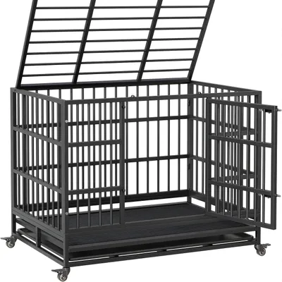 Zdjęcie produktu dla Klatka dla psa - Klatka transportowa dla psa - Kennel dla psa - Klatka podróżna dla psa - Przenośna buda dla psa - Klatka metalowa dla psa - Drzwi dwuskrzydłowe