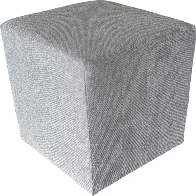 Produktbild von Quadratischer Wohnzimmer-Hocker aus Tornado-Stoff, 40 x 40 cm, Sofahocker in Grau