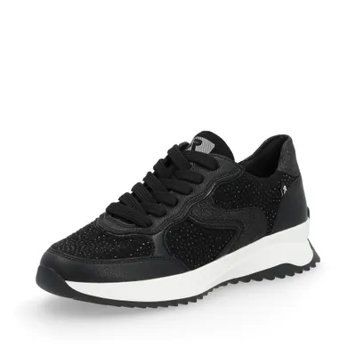 Produktbild von Rieker Damen Sneaker R-EVOLUTION Low, Schwarz, 38 EU, gepolsterte & herausnehmbare Einlegesohle, hoher Dämpfungskomfort, Komfortweite G 1/2, Obermaterial Kunstleder/Textil, Innenfutter Textil, Sohle Kunststoff/Gummi, 4 cm