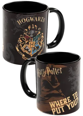 Produktbild von Harry Potter Tasse - Hogwarts Sorting Hat Kaffeetasse Becher Kaffeebecher aus Keramik Schwarz 320 ml