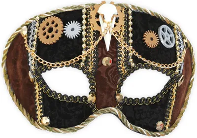 Produktbild von Domino Steampunk Braun Schwarz mit Bügeln Karneval Fasching Party Cosplay