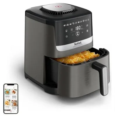 Immagine prodotto di Tefal Easy Fry Silence EY551HE0 friggitrice Singola 5 L Stand-alone Friggitrice ad aria calda Nero Grigio Acciaio inox