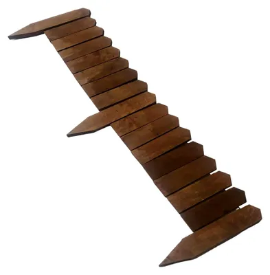 Produktbild von Gartenzaun aus robustem Buchenholz. Flexibler Zierzaun - Holzzaun 120 cm x 20 cm Höhe. Aus Holzfässern recyceltes Material.
