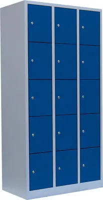 Produktbild von Schließfachschrank Wertfachschrank Fächerschrank Spind 15Fächer grau/blau 520531