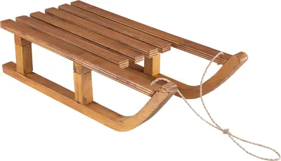 Produktbild von 2x Schlitten aus Holz Deko zum Hängen braun 38cm