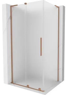 Obrázek produktu pro Mexen Velar L sprchový kout posuvný 90 x 70 cm, matný, kartáčovaná měď - 871-090-070-33-65