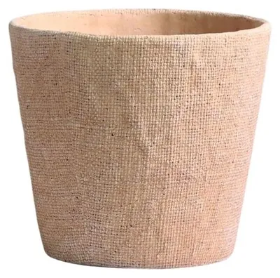 Productafbeelding van Grote Cement Plantenpot met Jute Textuur
