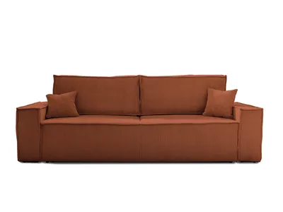Produktbild von Best Möbel Dellia, 3-Sitzer Sofa mit Schlaffunktion, mit Bettkasten, aus Cord, zeitgenössischer Stil , Terrakotta