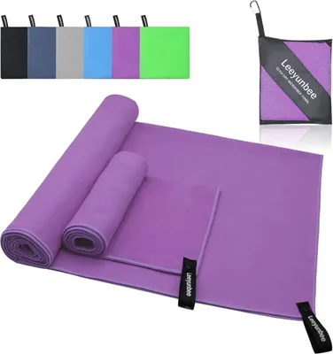 Produktbild von Mikrofaser Handtuch Set 160x80cm + 80x40cm, Schnelltrocknend & Kompakt