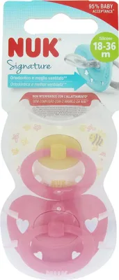 Produktbild von NUK Signature Silikon Schnuller 18-36m x2