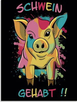 Produktbild von ARTland Glasbild Schwein Gehabt Größe: 60x80 cm