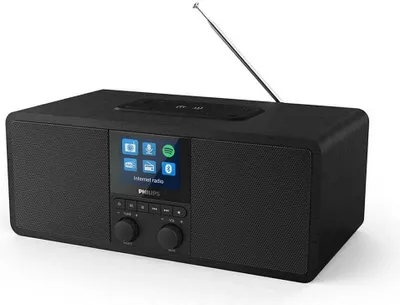 Produktbild von Philips Internet-Radio R8805/10 Dab+ Radio mit Spotify Connect (Bluetooth, Timer, Doppelalarm, Qi Mobile Charging, USB) Farbe Schwarz
