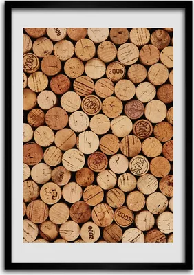 Produktbild von Bild - Bilderrahmen - 50 cm x 70 cm - MDF - Rahmen - Wandkunst Korken aus Wein