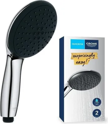 Produktbild von GROHE Vitalio Start 110 Duschkopf, 2 Strahlarten (Regen/Stimulierend), Wassersparend, Anti-Kalk-System, Chrom 27946001