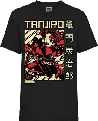 Immagine prodotto di Maglietta per bambini Demon Anime Slayer Tanjiro Kamado 03, 9-11 Jahr - 140 , Noir