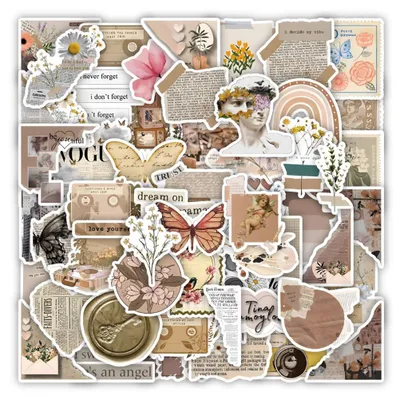 120 selbstklebende Aufkleber, Scrapbooking, Vintage, dekorativ, DIY