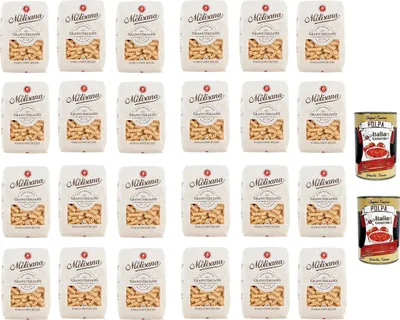 Produktbild von 24x La Molisana Fusilli Bucati corti N. 108 Pasta Lenta Lavorazione Teigwaren aus Hartweizengrieß Bronze-Zeichnung 500g + 2x Italian Gourmet Polpa