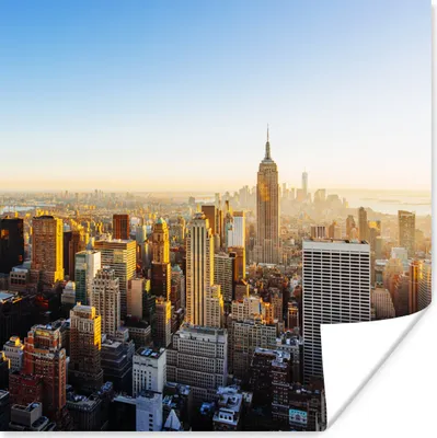 Produktbild von MuchoWow® Poster New York - Sonne - Skyline 100x100 cm - Babyzimmer
