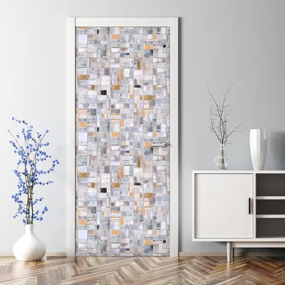 Produktbild von Dekorative Türtapete Türposter selbstklebend Klebefolie Türaufkleber Grunge Mosaik 77 x 200 cm