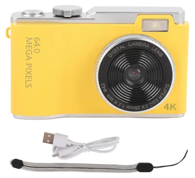 Produktbild von 4K 64MP HD-Digitalkamera, 2,4-Zoll-IPS-Farbbildschirm, 16-facher Zoom, wiederaufladbarer tragbarer CCD mit Fülllicht, Anti-Shake, 64-GB-Speicherkarte