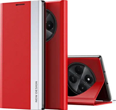 Produktbild von Hülle für Xiaomi Redmi 14C Kunstleder Klapphülle Schutzhülle mit Standfunktion Rot