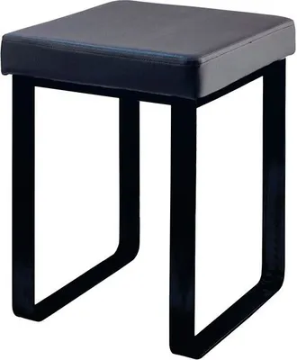 Produktbild von Badhocker Hocker Schwarz Badezimmerhocker Polsterung Kunstleder schwarz