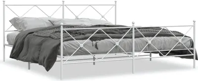 Immagine prodotto di Maison Exclusive - Letto con testiera e pediera in metallo bianco 200x200 cm