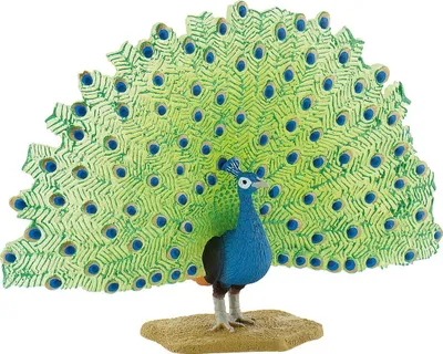 Produktbild von Bullyland Pfau Spielfigur Kunststoff Miniatur 9 cm grün