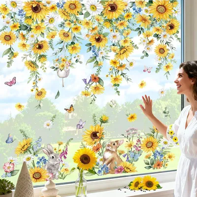 Produktbild von Sonnblumen-Fensteraufkleber zur Dekoration
