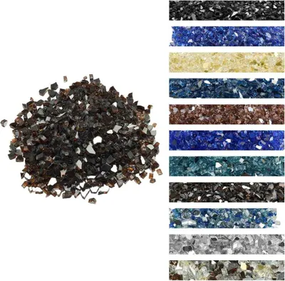 Obrázok produktu pre Ohnivé sklo 9 kg - sklenené kamene 12,7 mm - krbové sklo - dekoratívne sklenené kamene v medenej farbe