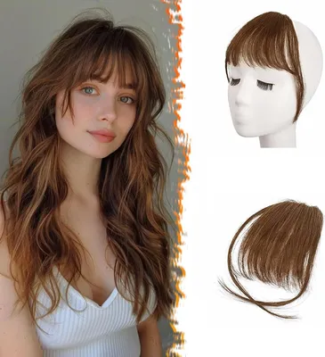 Immagine prodotto di BARSDAR Clip in Pony Capelli Umani Extension Frangia Marrone Medio