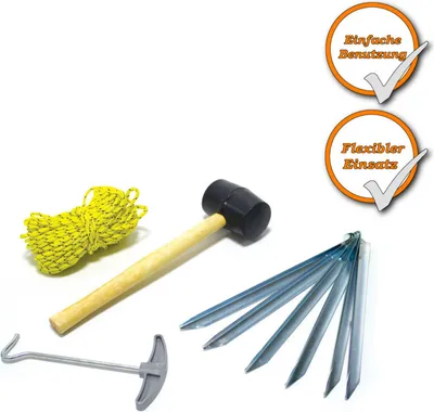 Produktbild von Zelt-Camping-Set Yellowstone CA1084 Heringe, Abspannleine, Hammer im Set