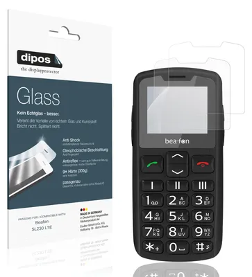 Produktbild von 2x Schutzfolie für Beafon SL230 LTE matt - Anti-Shock 9H Folie dipos Glass Kunststoffglas