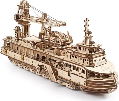 Image de Ugears 3D Casse-tête mécanique en bois Navire de recherche